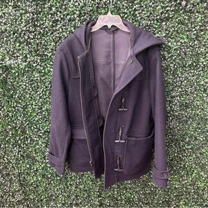 THEORY Dark Blue Wool Blend Coat - XXL (Broken Zipper)